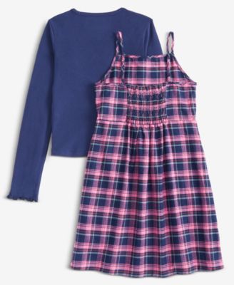 Girls' 5-20 Long-Sleeve T-Shirt and Plaid Dress, 2-Piece Set, Macy's Exclusive