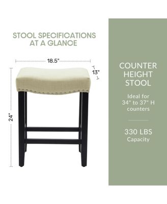 24" Upholstered Saddle Seat Counter Stool