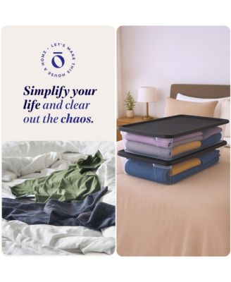 41 Quart Stackable Plastic Storage Containers with Snap-Close Lid, (2 Pack