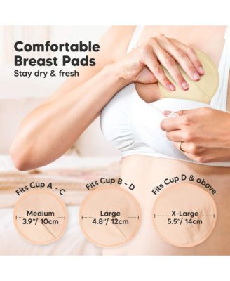 Maternity 14pk Organic Nursing Pads, Washable Breast Pads + Wash Bag, Reusable Nipple Pads