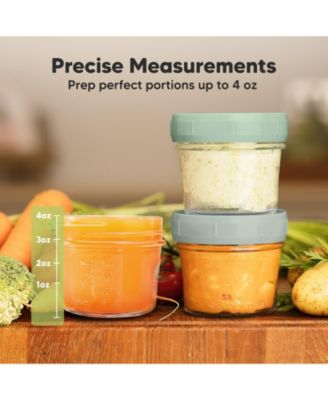 12pk Prep Baby Food Storage Containers, 4 oz Leak-Proof, BPA Free Glass Baby Food Jars for Feeding