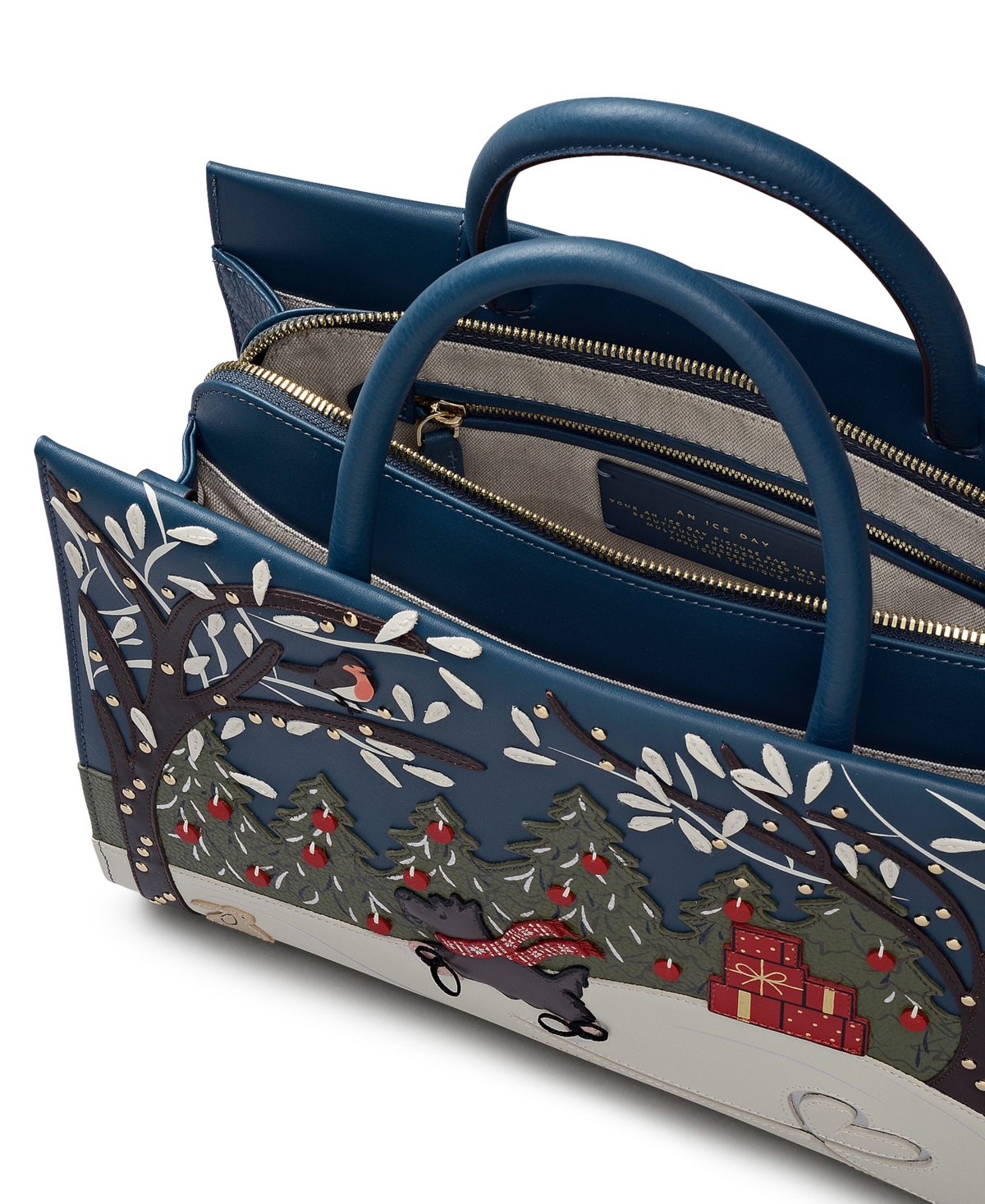 Radley London An Ice Day Medium Leather Ziptop Satchel In Blue