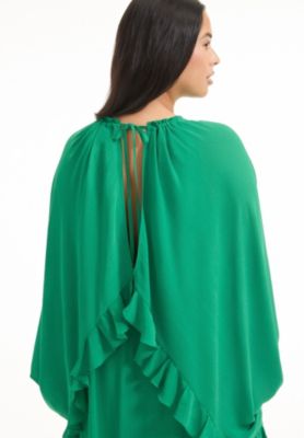 Women's June + Vie Ruffled Chiffon Cape Maxi Dress
