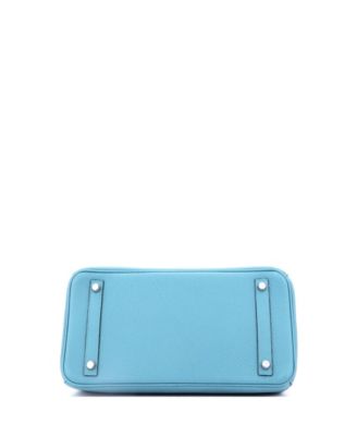 Pre-Owned HERMES Birkin 30 Handbag Blue Togo with Palladium Hardware