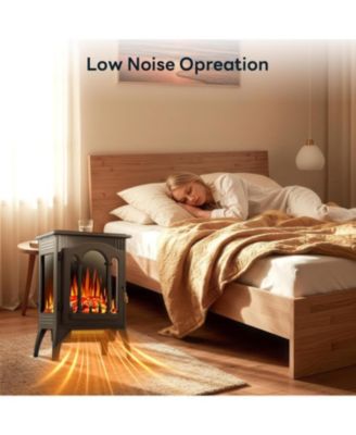 1000W/1500W Metal Freestanding Adjustable Flame Electric Fireplace Stove