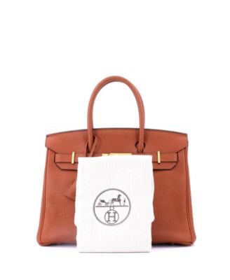 Pre-Owned HERMES Birkin 30 Handbag Brown Togo with Gold Hardware
