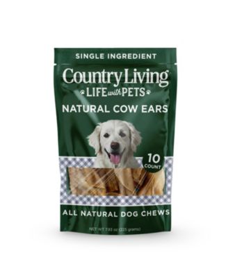 Natural Cow Ears Dog Chews – 10 Count Bag – All-Natural, Single-Ingredient, Long-Lasting Dog Chews – Supports Dental Health