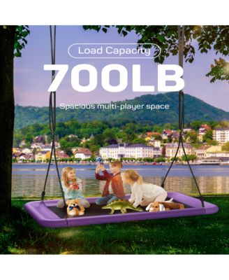 Tree Swing for Kids and Adults, 60" Waterproof Rectangle Platform Swing, 700lbs Heavy Duty with Adjustable Straps