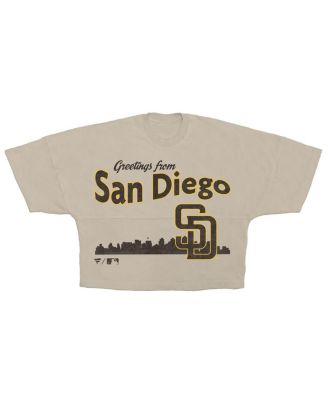 Women's Cream San Diego Padres Skyline Crop T-Shirt