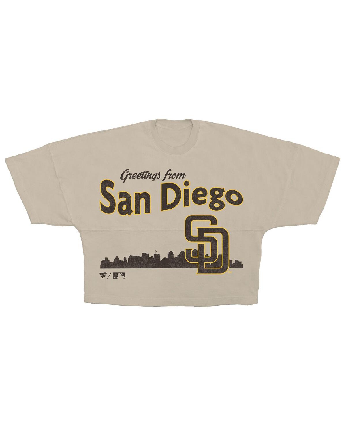 Fanatics Women's Cream San Diego Padres Skyline Crop T-shirt In Neutral