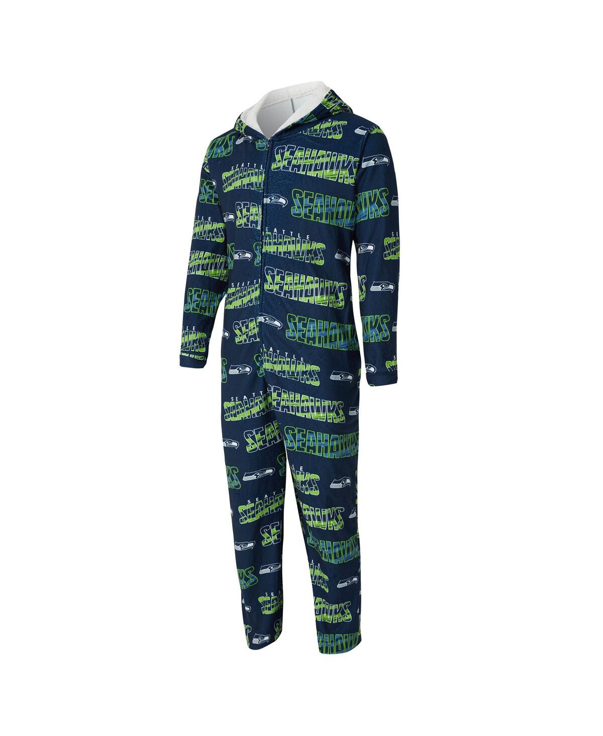 Concepts Sport Concept Sport Men's College Navy Seattle Seahawks Shuffle All-over-print Microfleece Full-zip Union  In Multi