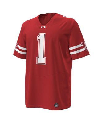 Men's 1 Red Wisconsin Badgers 1980 Throwback Home Replica Game Jersey