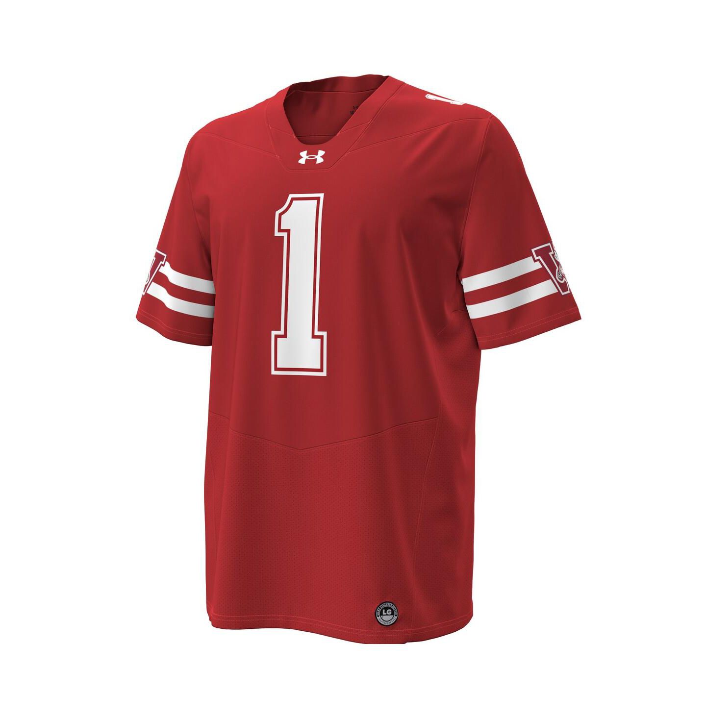 Мужской топ Under Armour 1 Red Wisconsin Badgers 1980 Throwback Home Replica Game Jersey — фото 3