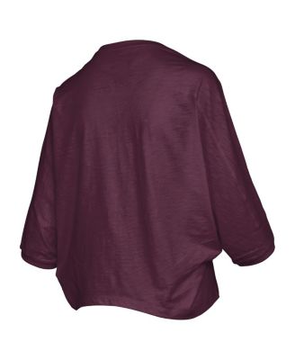 Women's Maroon Virginia Tech Hokies Midi Arch Over Logo Oversized T-Shirt