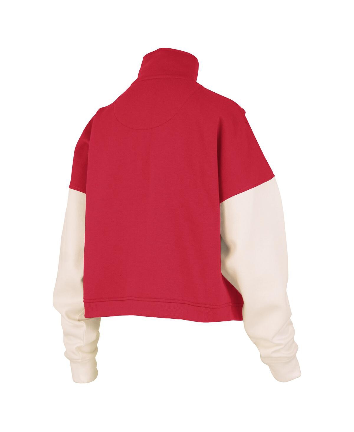 Pressbox Women's Red Georgia Bulldogs Ferrara Color Block Quarter-zip Sweatshirt In Red