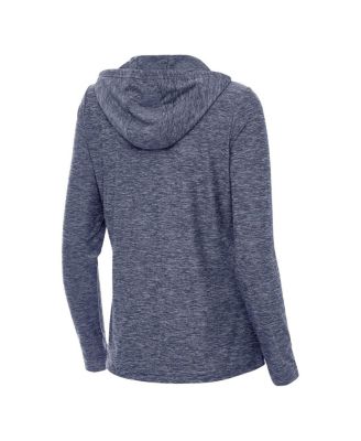 Women's Heather Navy Michigan Wolverines Daybreak Quarter-Zip Hoodie