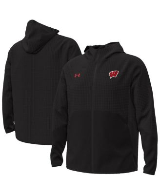 Under Armour - Men's Black Wisconsin Badgers Unstoppable Raglan Full-Zip Jacket