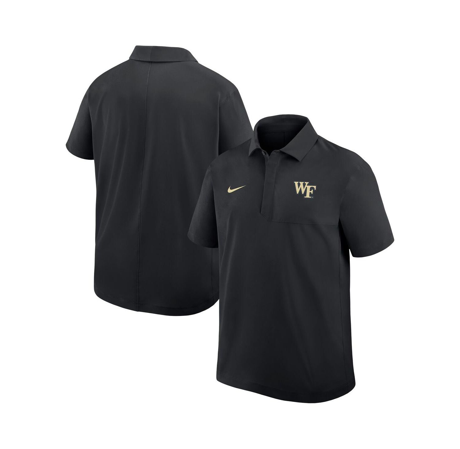 Men's Black Wake Forest Demon Deacons Woven Dri-FIT Polo Shirt