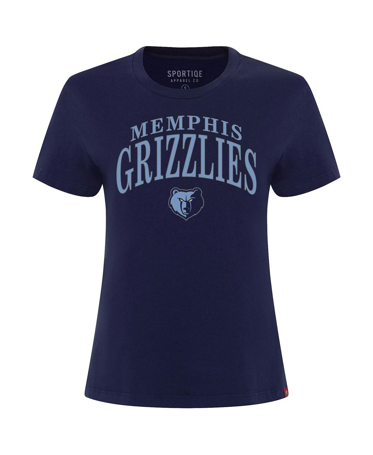 Sportiqe Women's Navy Memphis Grizzlies Arcadia Boxy T-shirt In Blue