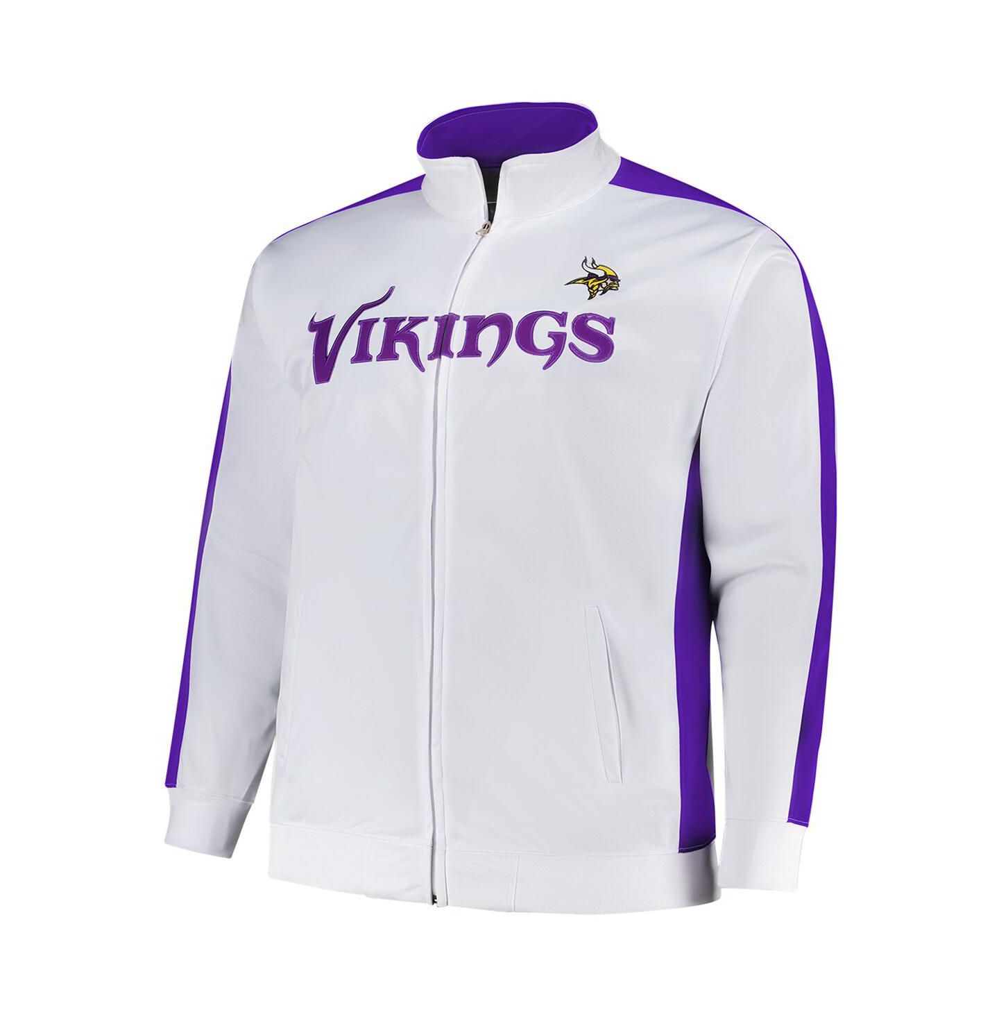 Мужская спортивная куртка Fanatics Minnesota Vikings из трикотажа, Big & Tall, White — фото 2