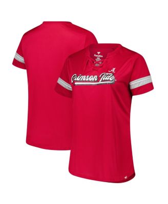 Fanatics - Women's Crimson Alabama Crimson Tide Plus Size Overtime Readiness Lace-Up T-Shirt