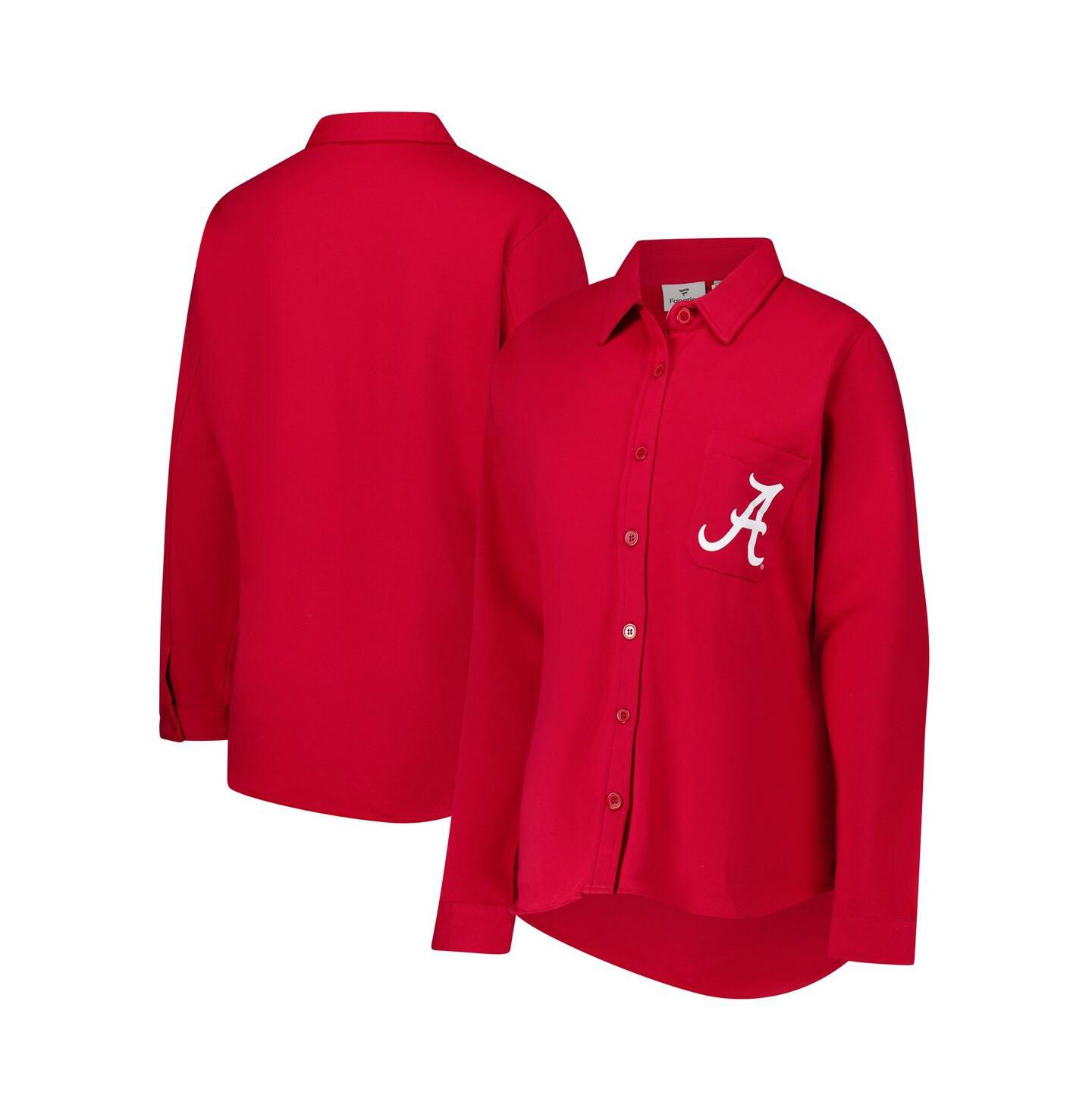 Женские куртки Fanatics Crimson Alabama Crimson Tide Plus Size Button-Up Shacket — фото 1