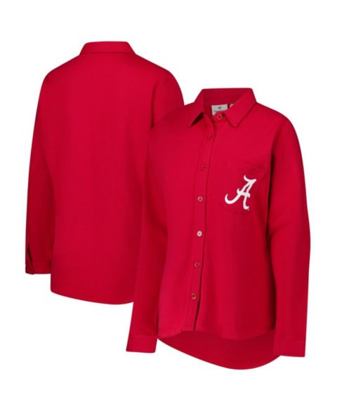 Женские куртки Fanatics Women's Crimson Alabama Crimson Tide Plus Size Button-Up Shacket