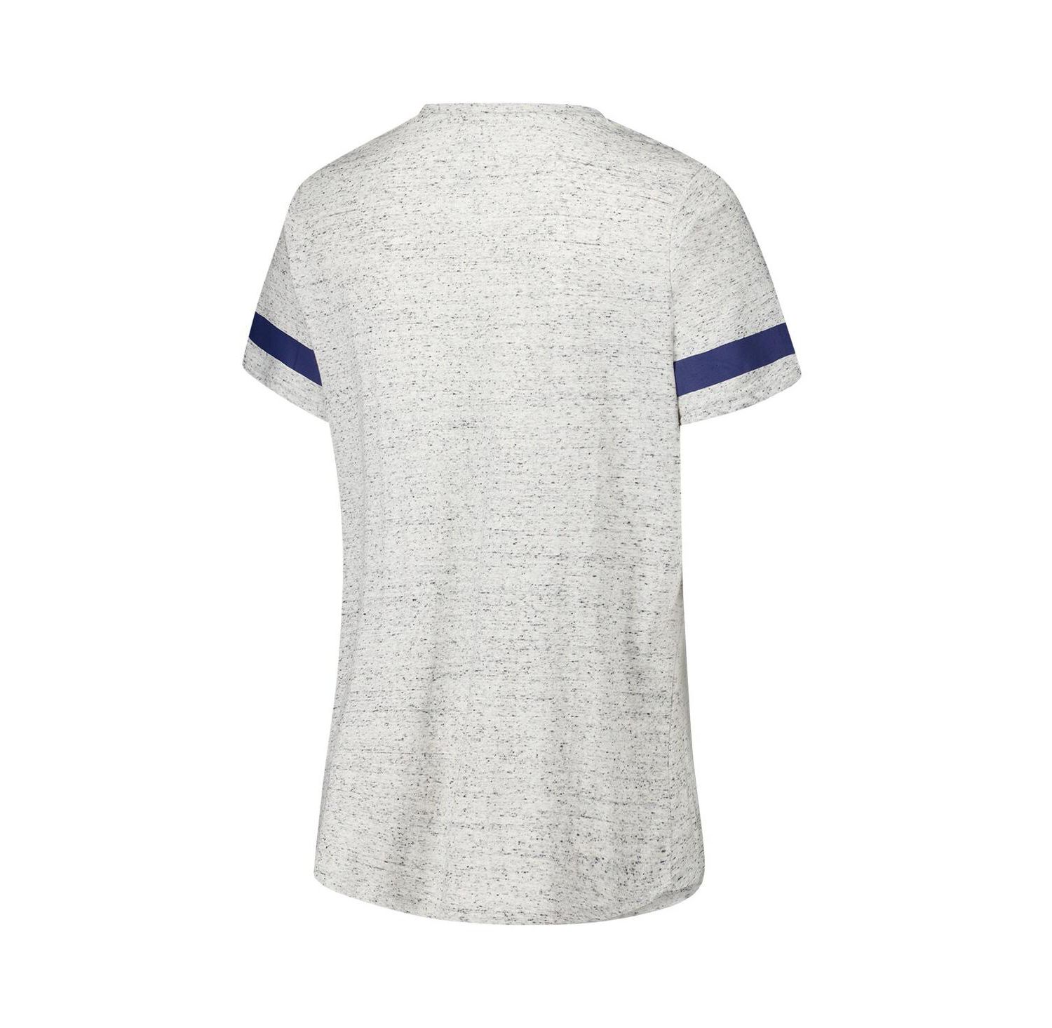 Women's Heather Gray North Carolina Tar Heels Plus Size Lace-Up V-Neck T-Shirt
