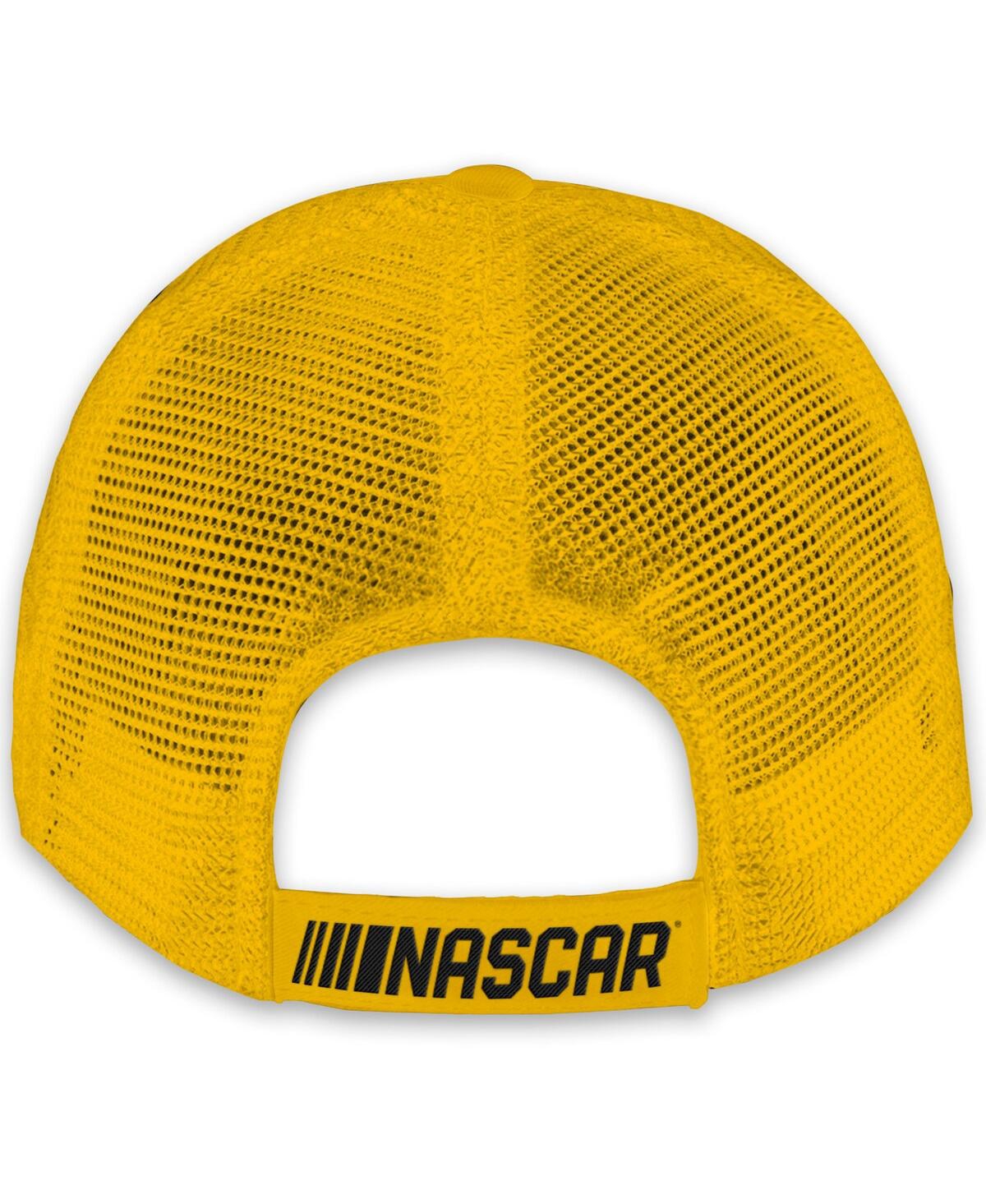 Checkered Flag Sports Big Boys And Girls Yellow Joey Logano Shell-pennzoil Adjustable Trucker Hat In Yellow
