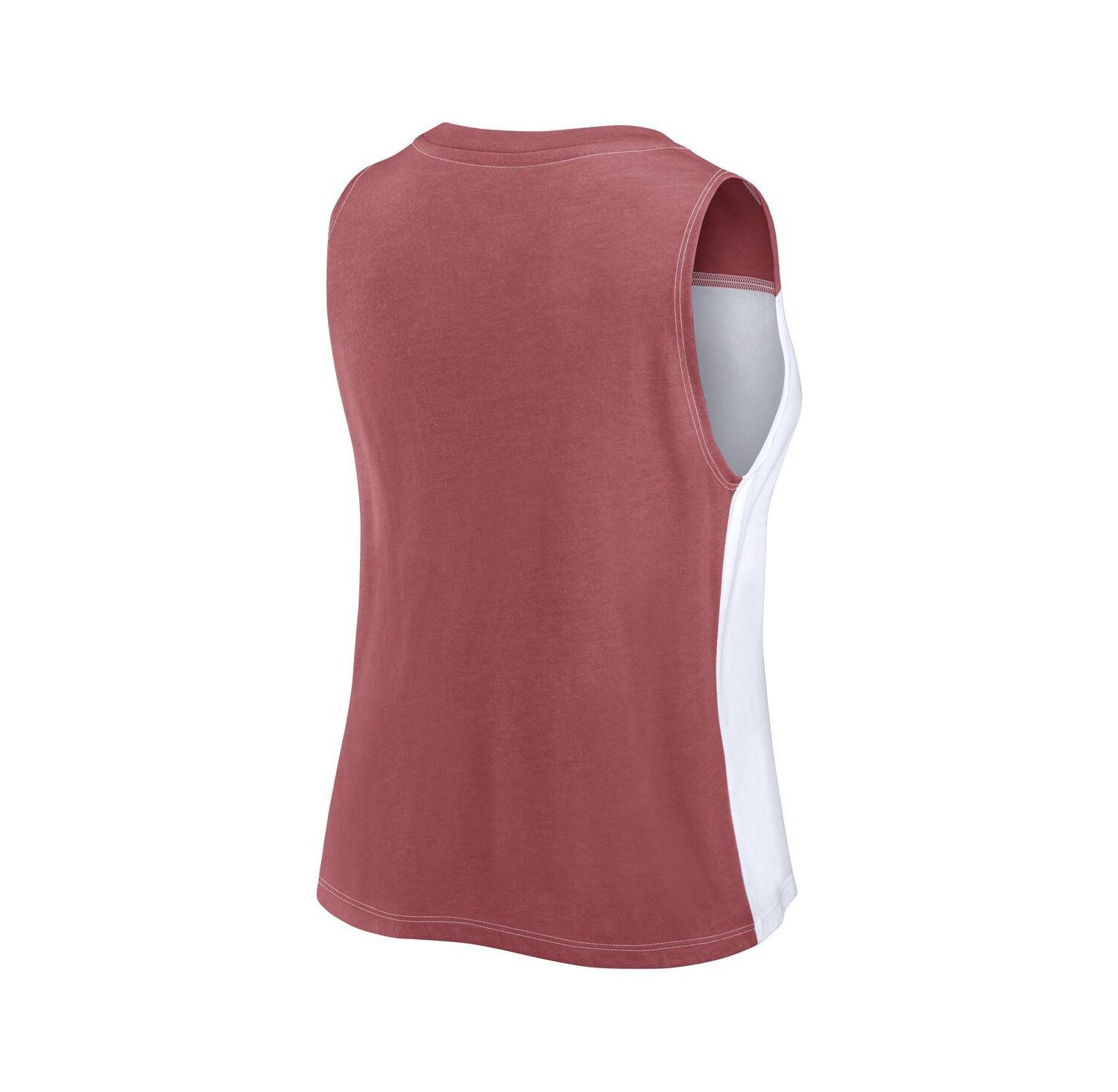 Women's Maroon/White Texas A&M Aggies Color block High Neck Tank Top