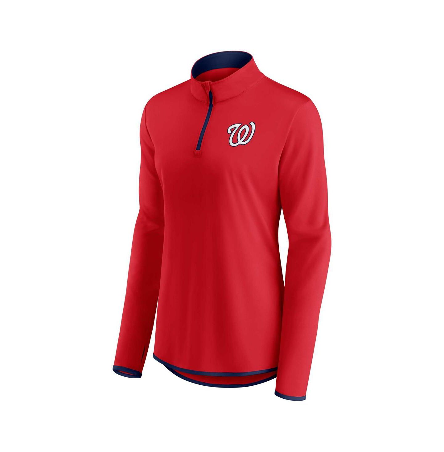 Женская толстовка Fanatics Red Washington Nationals Corner Quarter-Zip — фото 3