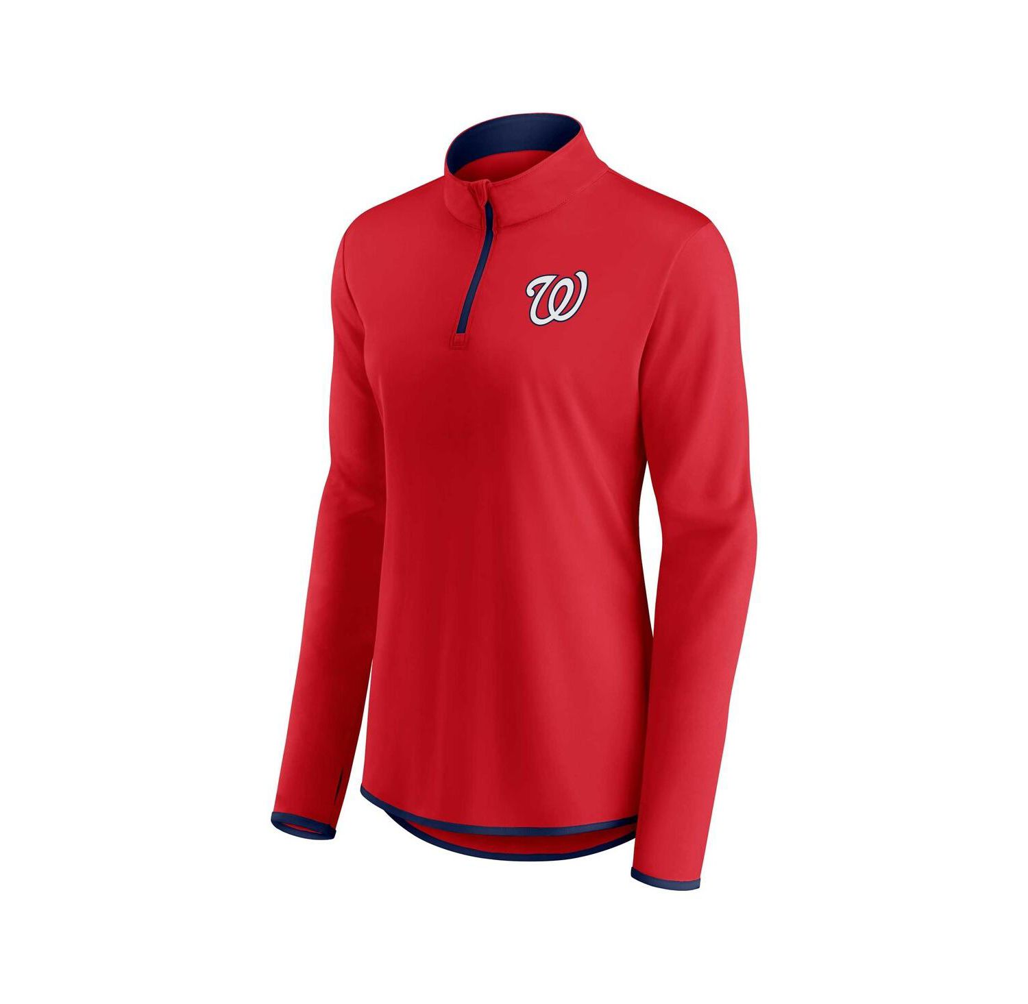 Women's Red Washington Nationals Corner Quarter-Zip Sweatshirt