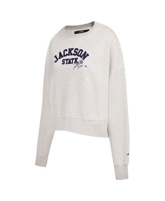 Women's Ash Jackson State Tigers Classic 3-Hit Pullover Sweatshirt