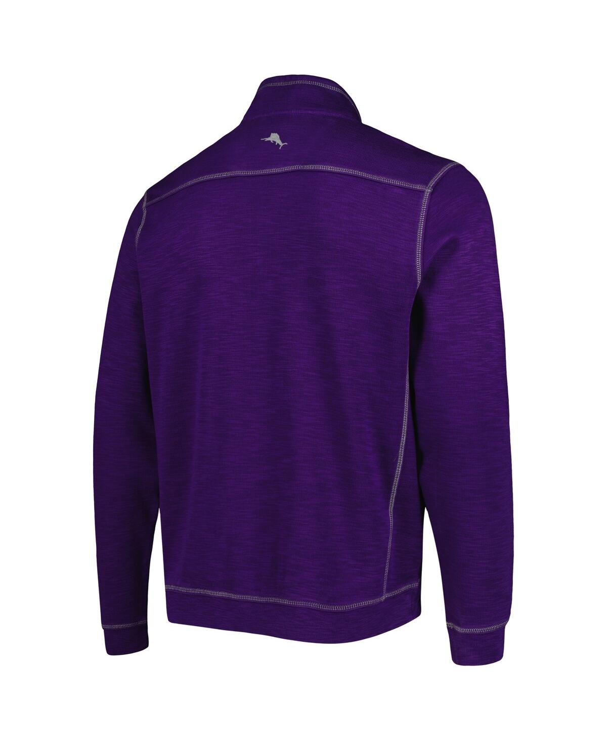 Tommy Bahama Men's Purple Clemson Tigers Sport Tobago Bay Tri-blend Mock Neck Half-zip Jacket In Purple