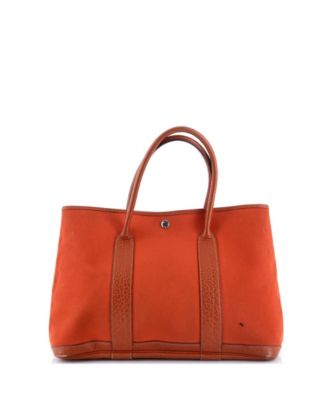 Pre-Owned HERMES 36 Garden Party Tote Toile and Leather