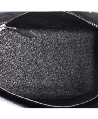 Pre-Owned HERMES Kelly 25 Handbag Black Epsom with Palladium Hardware