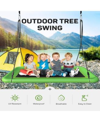 Tree Swing for Kids and Adults, 60" Waterproof Rectangle Platform Swing, 700lbs Heavy Duty with Adjustable Straps
