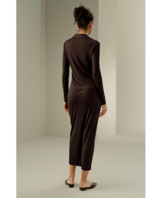 Basic Slim Silk Jersey Shirt