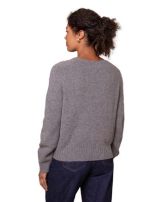 Women's Boxy Saddle Shoulder Crew Neck Sweater