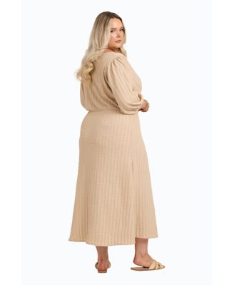 Women's Balloon Sleeve Button Front Midi Dress