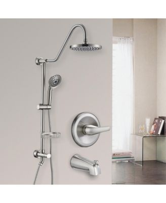 Shower Head with Handheld Shower System with 8" Rain Shower Head with Tub Spout Rough-in Valve Included