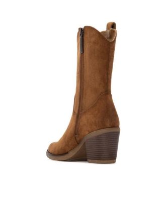 Women's Italian Western Suede Booties Refresh Collection By XTI
