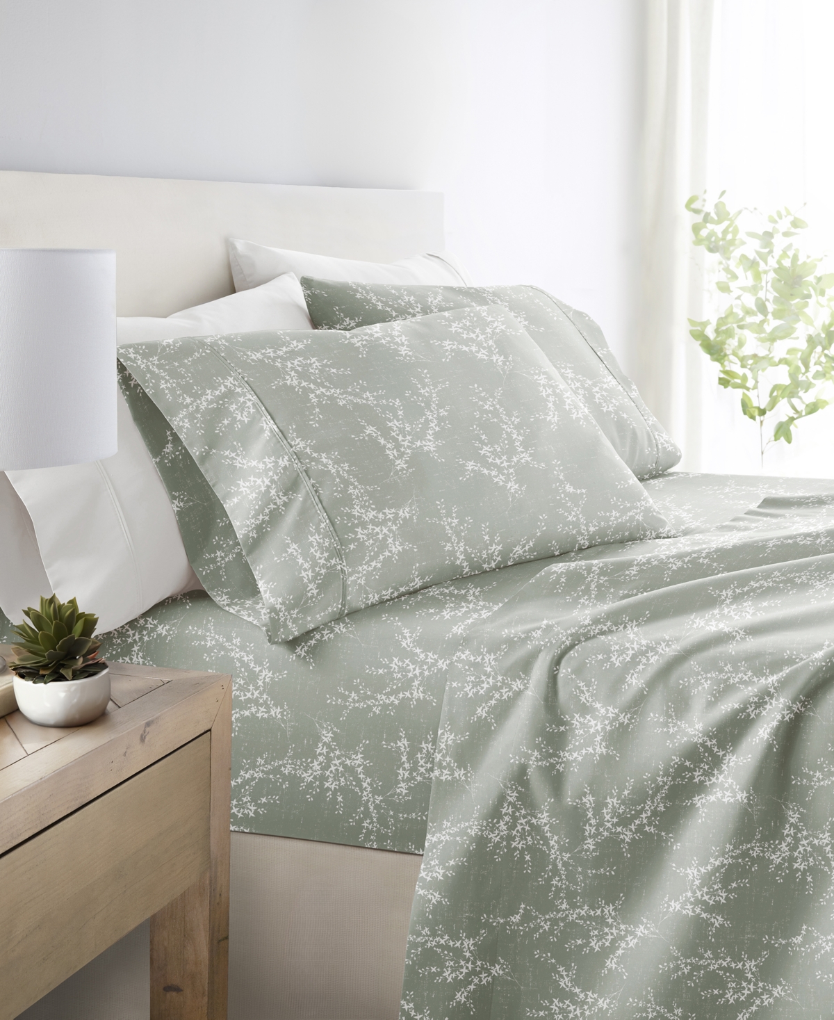 Ienjoy Home Delicate Details 4-p.c. Sheet Set, Queen In Green