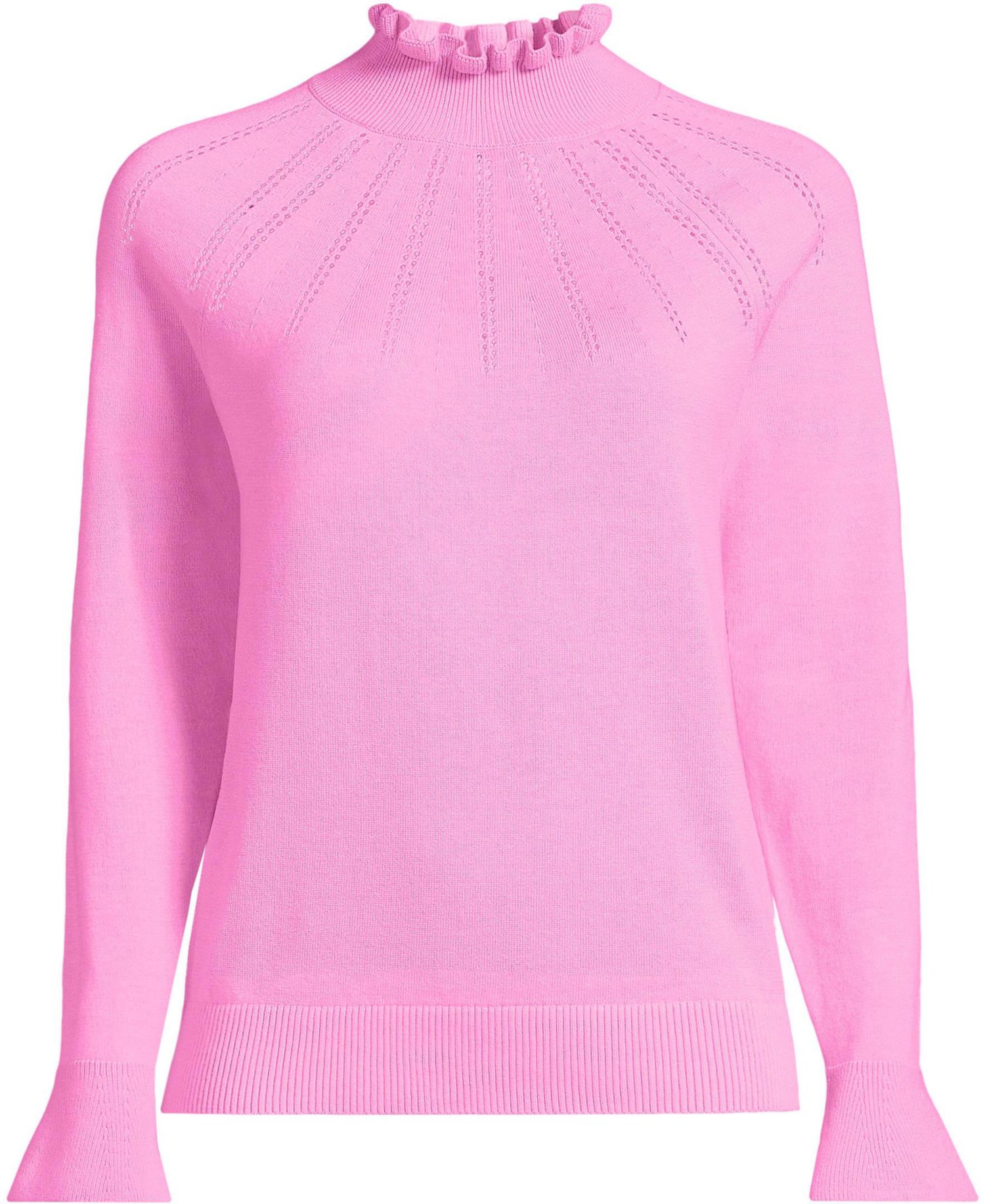 Women's Cotton Pointelle Turtleneck Sweater
