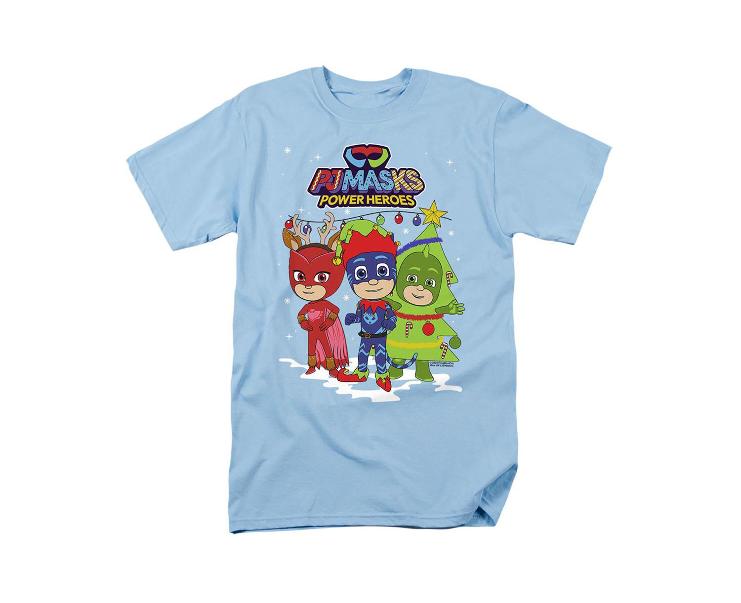 Men's Pj Masks Christmas Heroes, Catboy, Owlette and Gekko T Shirt