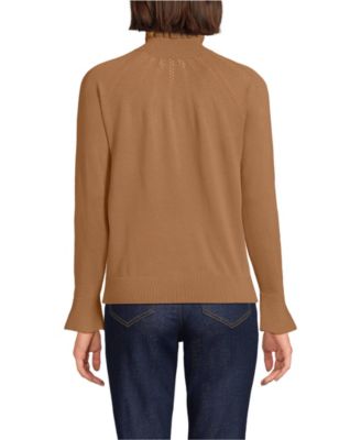 Women's Cotton Pointelle Turtleneck Sweater
