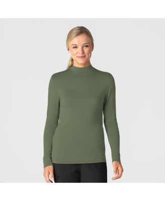 Layers Women’s Long Sleeve Mock Neck Silky Tee