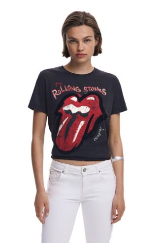 T-Shirt Ufficiale Rolling Stones Donna – Modello Skinny Con Foto Di Gruppo 'Est 1962', 100% Cotone