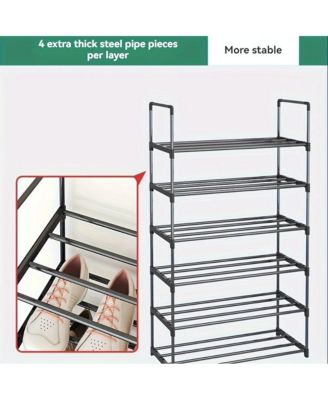 4-Tier Large Capacity Shoe Rack Sturdy Stackable Organizer for Closets Entryways