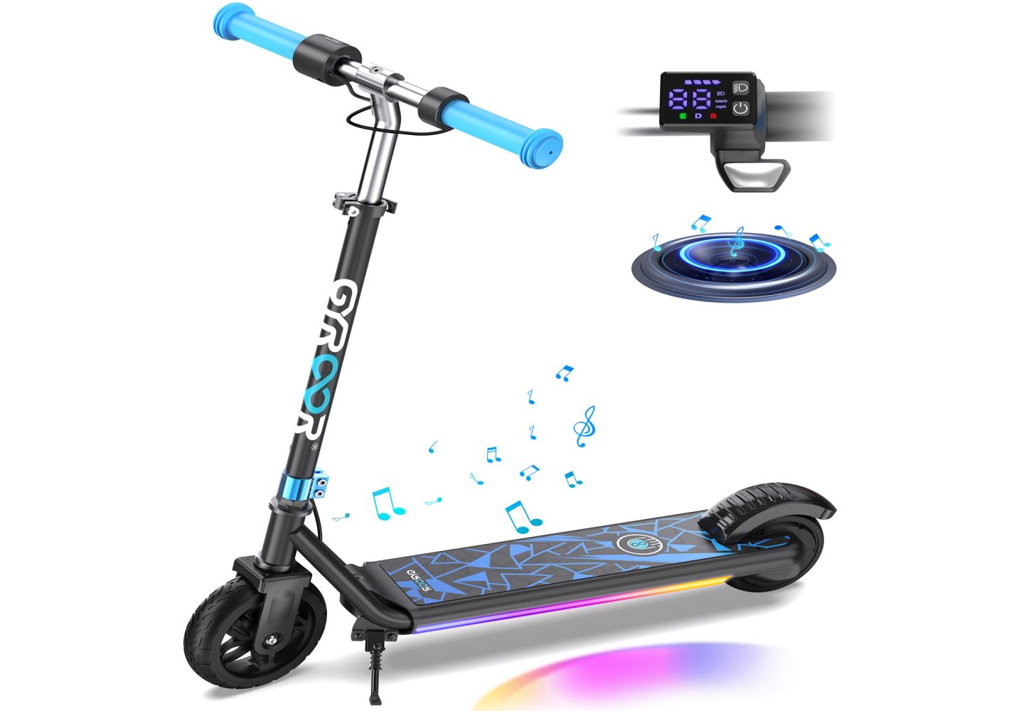 Детская игрушка Everyfun Kids' Electric Scooter with 150W High-Power Motor, LED Display & Dual Brake System, 132 lbs Capacity, Ages 6-14 — фото 1